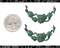 Verdigris Finished Brass Floral Crescent Wrap or Pendant - Set of Two - V-P123